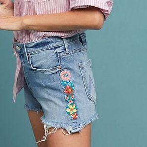 New MOTHER The Dutchie High-Rise Embroider shorts